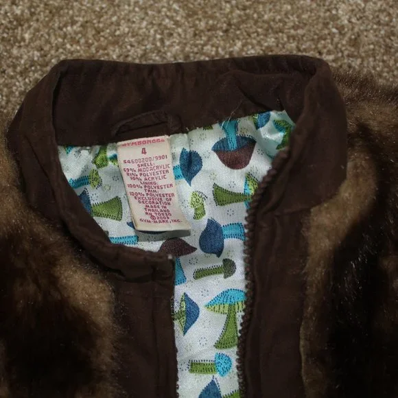 Gymboree Hide and & Seek Vintage 2003 Faux Fur Vest Brown Girls Size 4 RARE - Picture 2 of 4